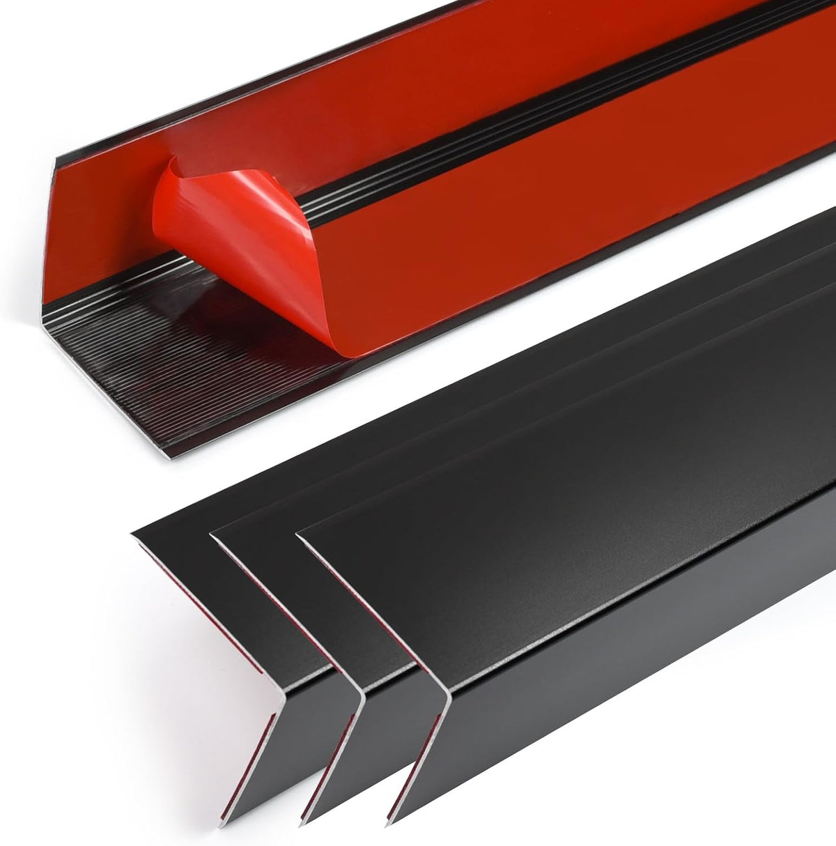 4PCS 45" Black Metal Corner Protectors, Aluminum Self Adhesive Corner Guards, Metal Wall Edge