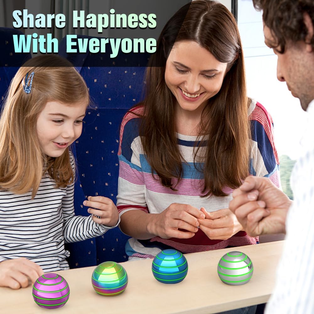 Luminous Desk Spinning Toys for Kids Adults, Metal Optical Illusion Fidget Spinner, Glow in The