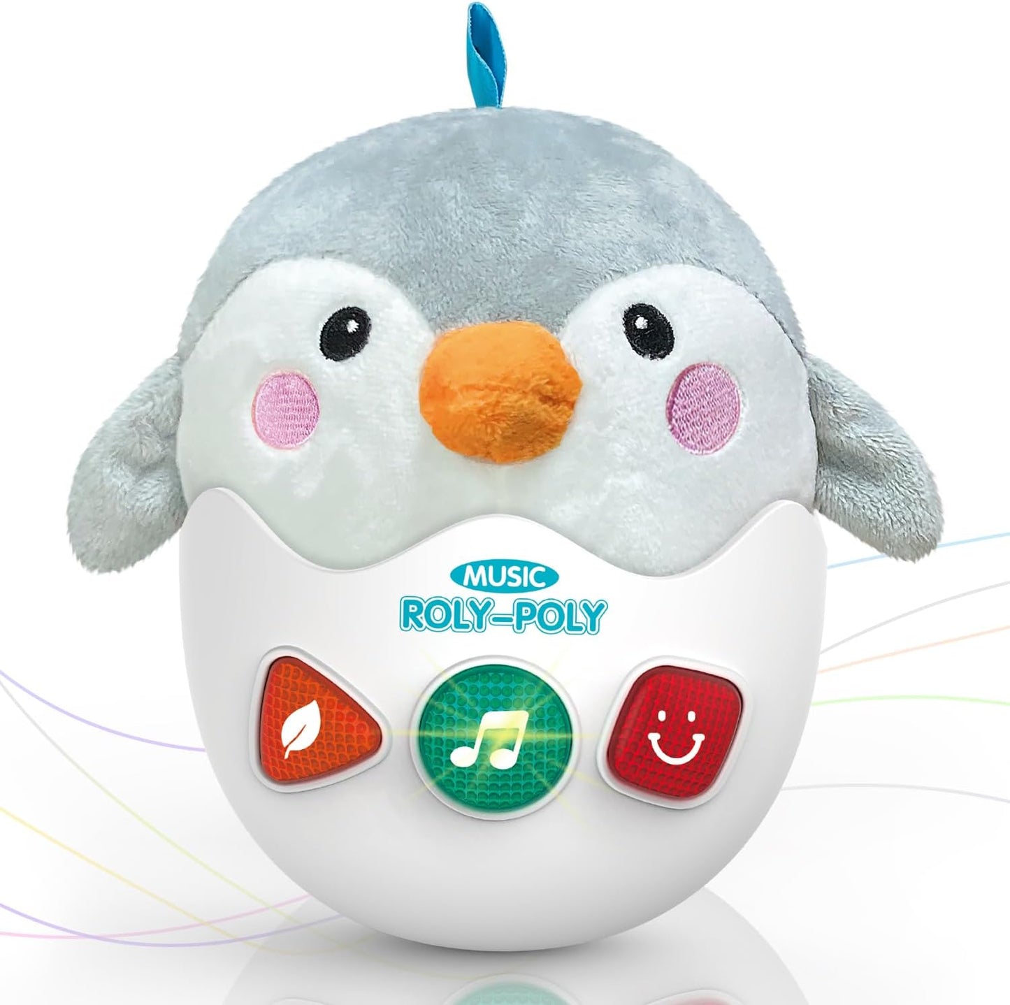 Infant Toys 0-3-6-12 Months Shower Gifts, Plush Cute Stuffed Animal Penguin Musical Baby Tummy Toys