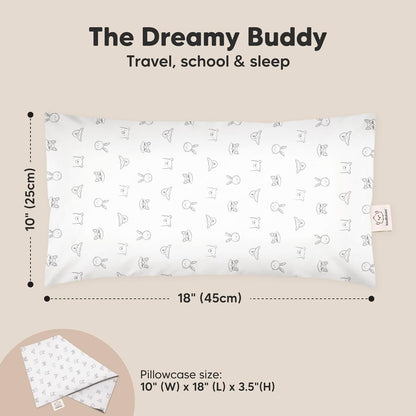 Toddler Pillow with Pillowcase - 10x18 My Little Dreamy Kids Travel Bed Pillows for Sleeping
