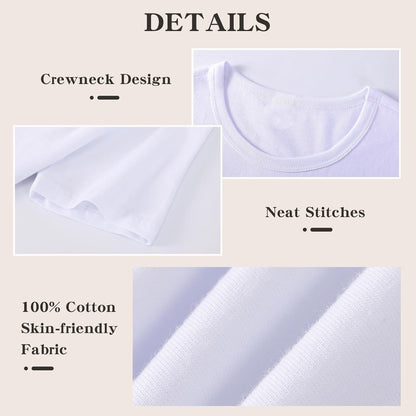 3 Pack Kids T-Shirt Cotton Short Sleeve Tee Shirts for Unisex Boys and Girls Toddler Summer Crew