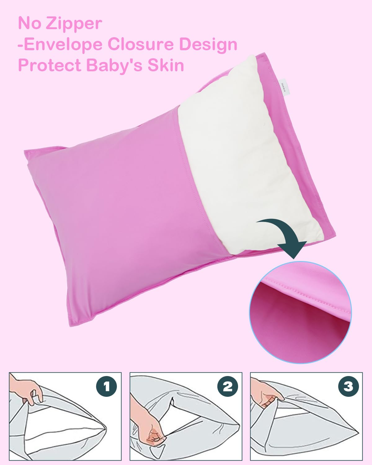 ALVABABY Toddler Pillowcases Stretchy Soft Kids Pillow Cover 2 Pack Fit 13"x 18" or 12"x16"