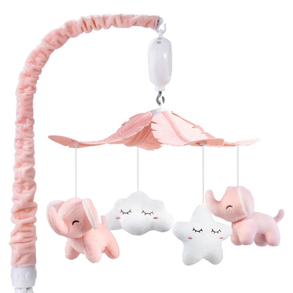 FEISIKE Crib Mobile for Girls Baby Mobiles with 3 Modes Digital Music Box（Turn Only, Music Only