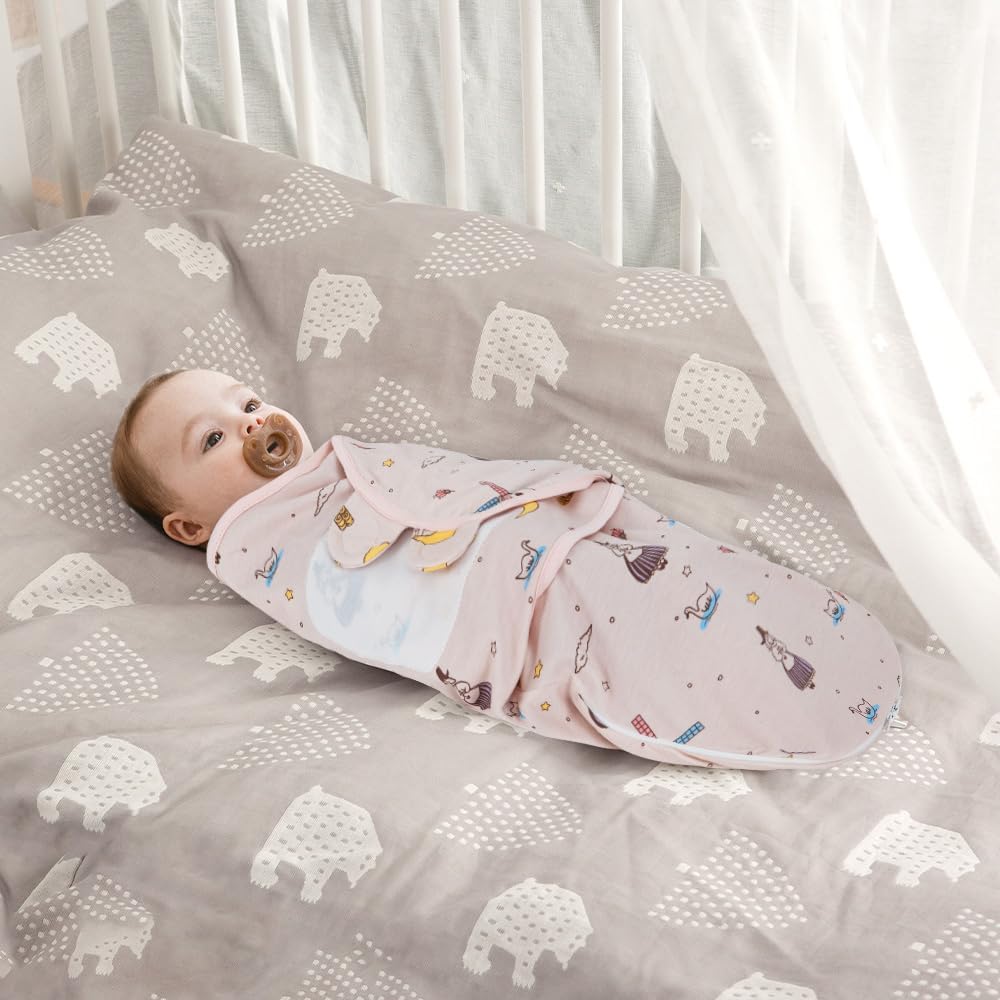 HOUSBAY Baby Swaddle Blanket Boy Girl,Super Soft Material Newborn Adjustable Swaddles 2-Way Zipper