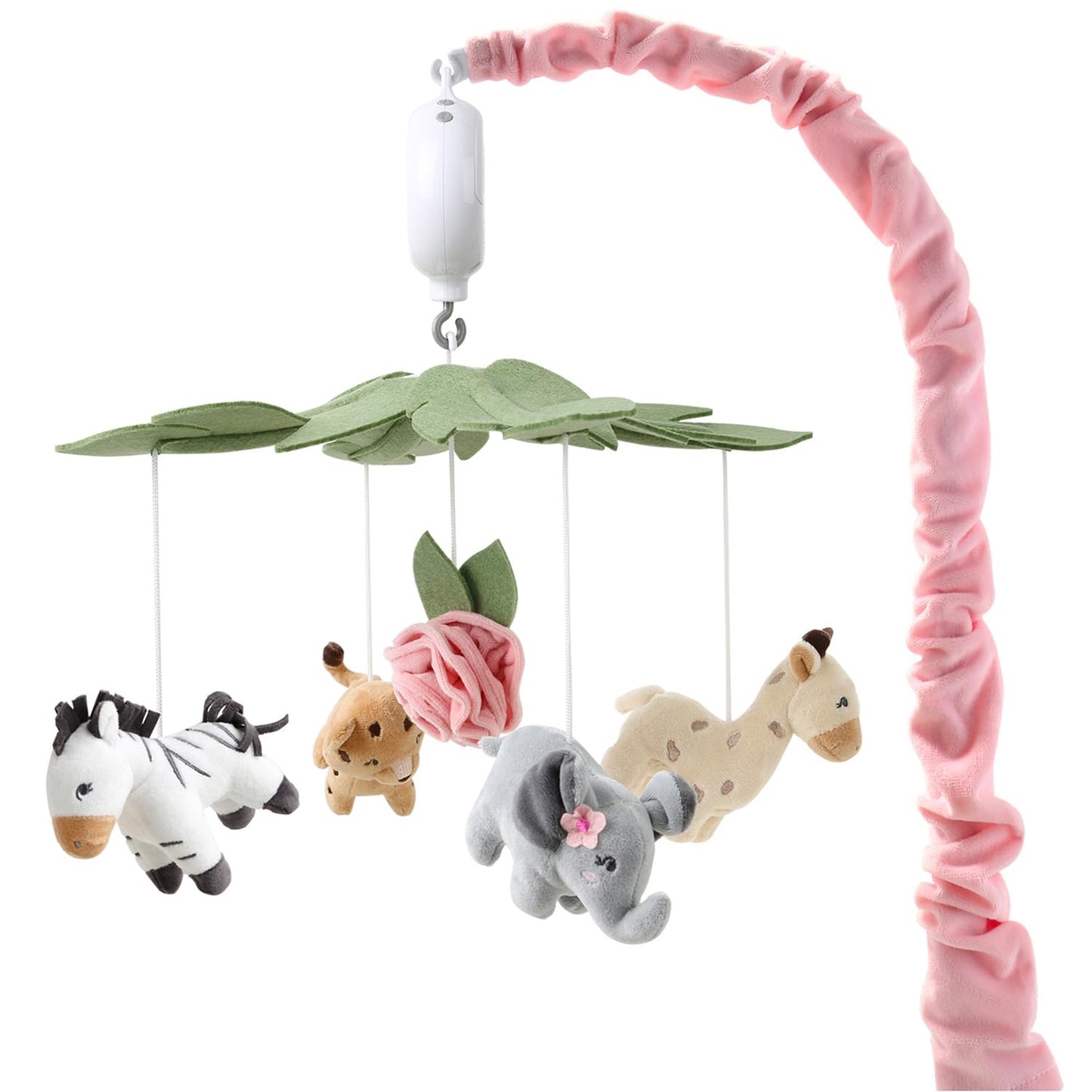The Peanutshell Crib Mobile for Girls - Soft Pink Musical Baby Crib Mobile with 12 Lullabies, Cute