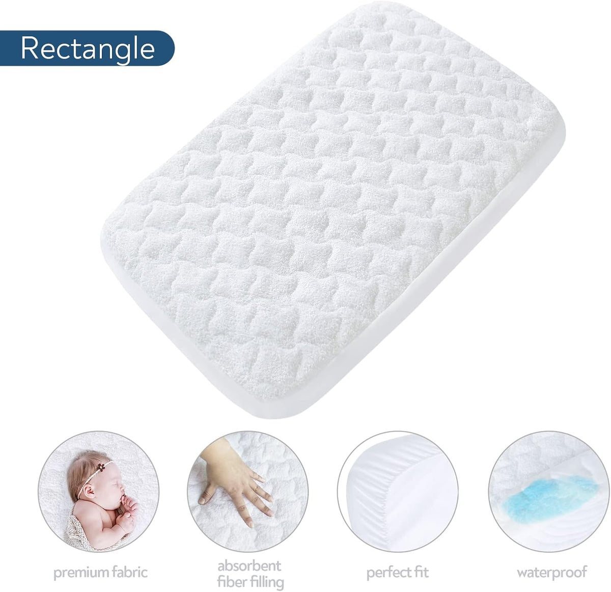 Baby Bassinet Mattress Pad Cover, Fits for Ingenuity Dream & Grow/Chicco LullaGo Anywhere/Dream On