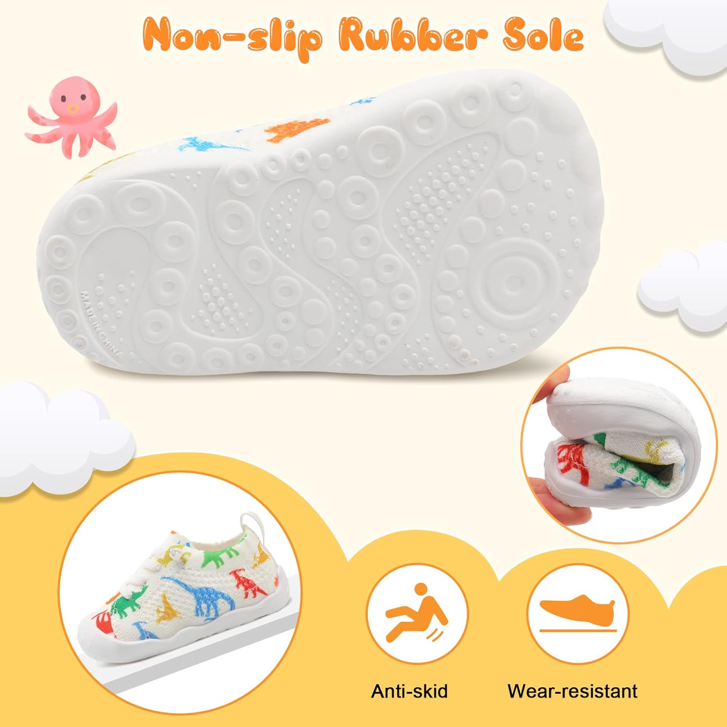 JIASUQI Baby Shoes for Toddler Boys Girls Sneakers Slip on Walking Shoes for Babies