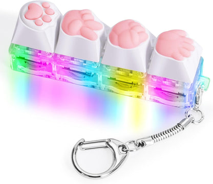 Keyboard Fidget Toys for Adults Keyboard Clicker with LED Light Keychain Fidget Sensory Fun Toys