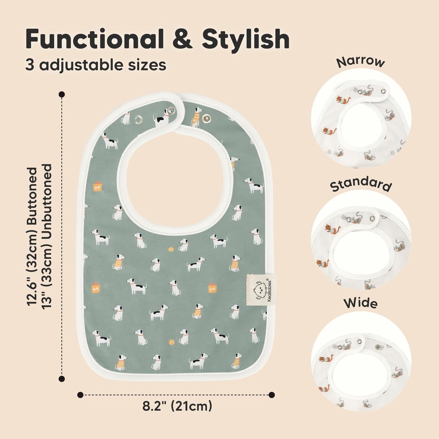 KeaBabies 8-Pack Organic Baby Bibs for Boys, Girls - Super Absorbent Cotton Drool Bibs for Baby