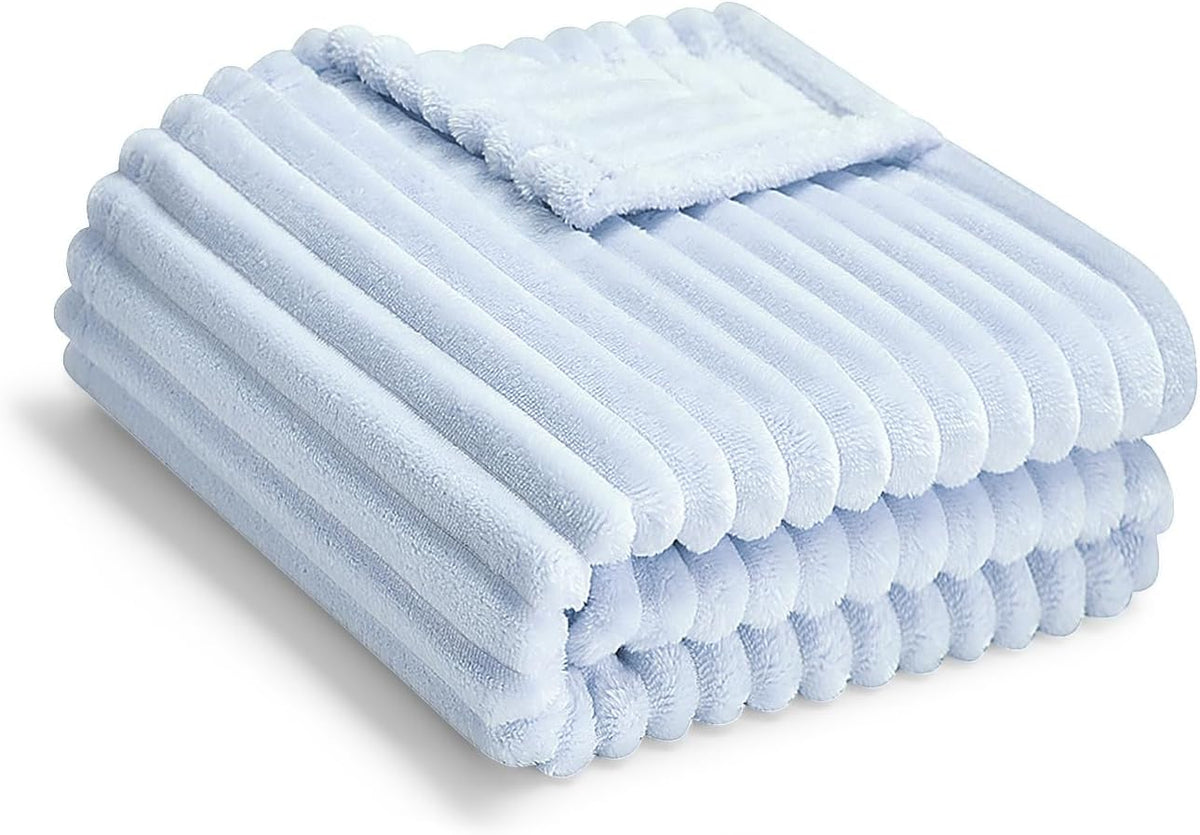 Soft Fleece Baby Blanket Ultra Cozy Blue Baby Blankets for Boys Warm and Lightweight Infant Toddler