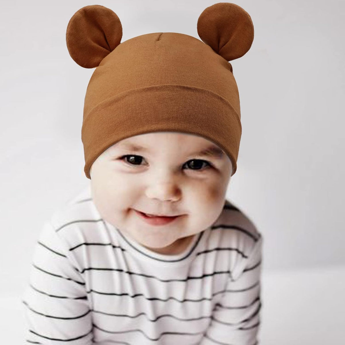 DRESHOW BQUBO 4 Pieces Baby Beanie Newborn Toddler Soft Cute Knit Hat Hospital Hats for Baby Boys
