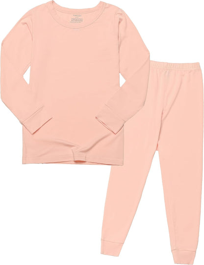 BABY 2T-10Y Toddler Kids Girls Boys Soft Comfy Viscose 2pcs Set Long Sleeve Plain Shirts and Pants