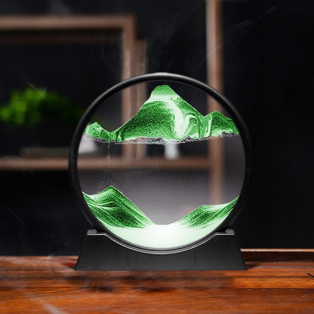 Moving Sand Art Picture,Liquid Motion 3D Sea Sandscape in Motion Display, Flowing Sand Frame