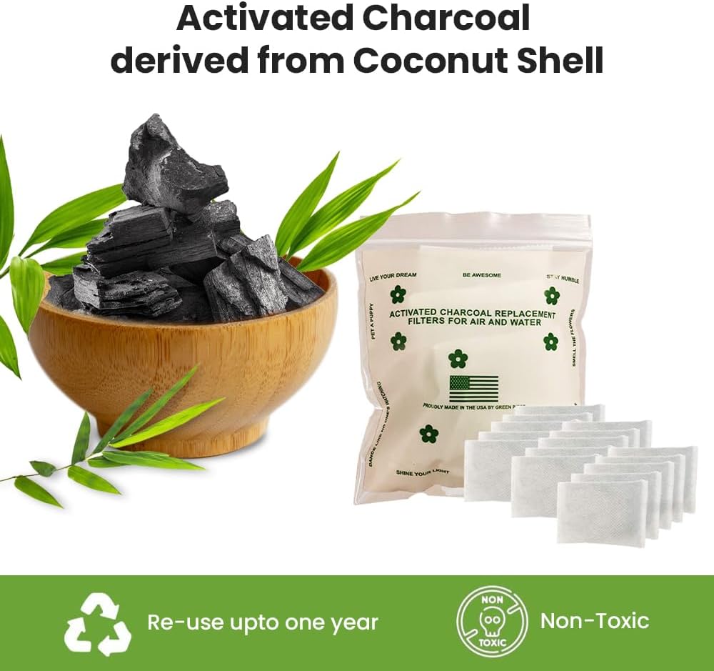 Green Piece® Overstuffed - Pack of All Natural Baby Diaper Pail Deodorizer Activated Charcoal Air