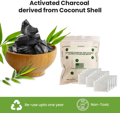 Green Piece® Overstuffed - Pack of All Natural Baby Diaper Pail Deodorizer Activated Charcoal Air