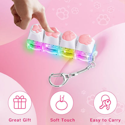 Keyboard Fidget Toys for Adults Keyboard Clicker with LED Light Keychain Fidget Sensory Fun Toys