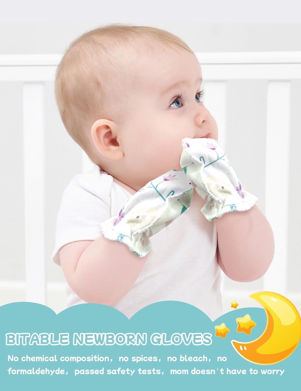 Cute Baby Mittens Newborn, No Scratch Baby Boy Mittens, Baby Girl Hat Gloves for Toddlers, Infant