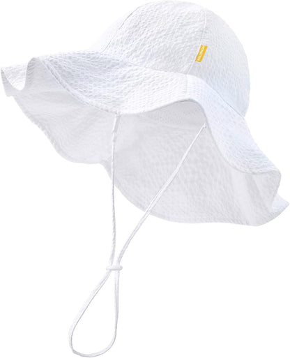 HONGTEYA Baby Sun Hat Toddler Girl Beach Hat Adjustable Outdoor Summer Hat UPF 50+ Sun Protection
