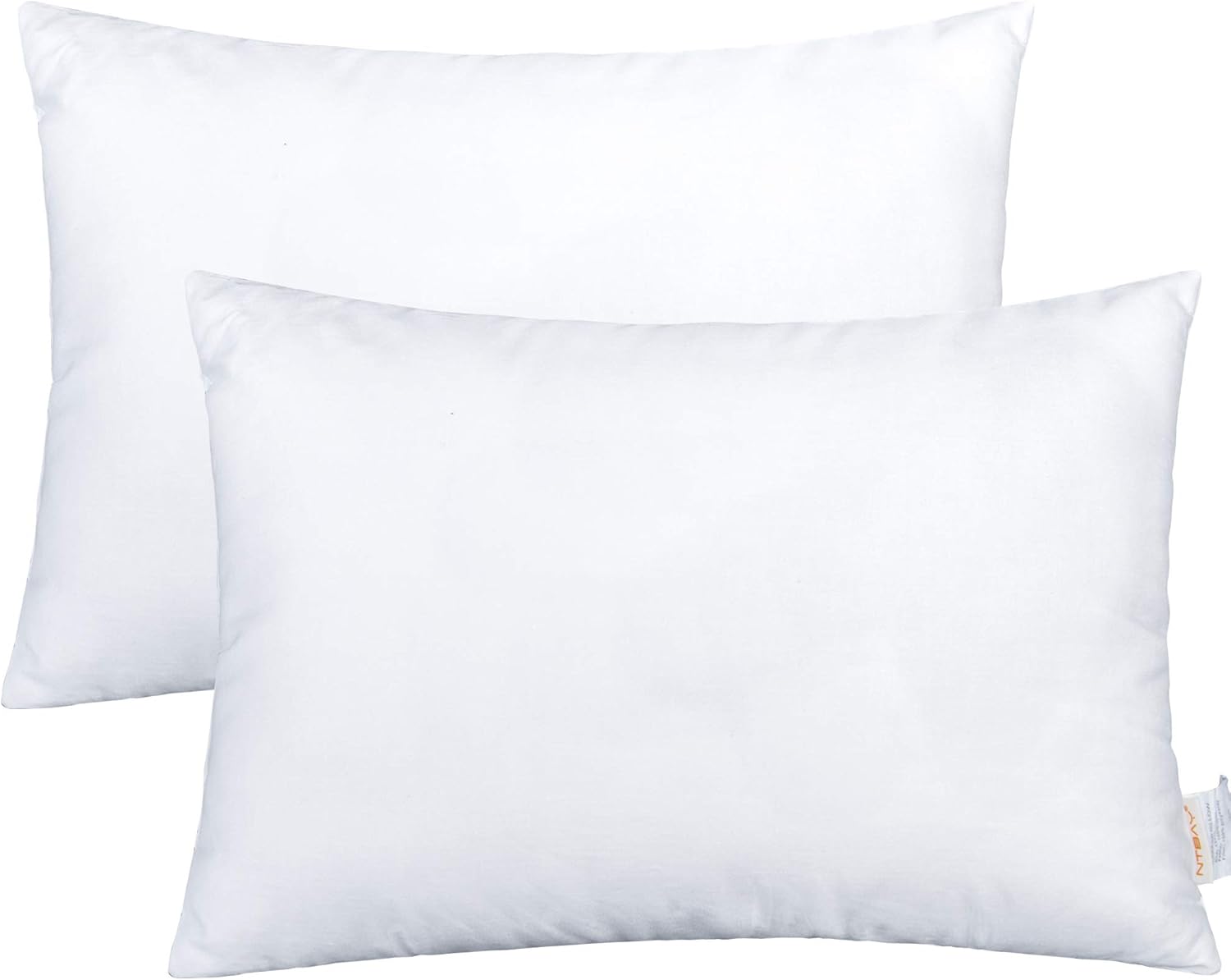 NTBAY 2 Pack Cotton Down Alternative 13x18 Pillows, Machine Washable - Soft and Breathable Travel