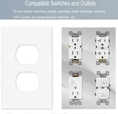 1-Gang Screwless Duplex Wall Plate Cover Single Switch Outlet Electrical Faceplate for Light