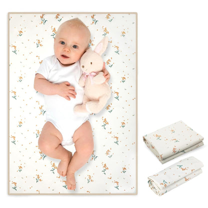Vegan Leather Baby Changing Mat - Wipeable Portable Changing Pad, Foldable Travel Changing Mat for