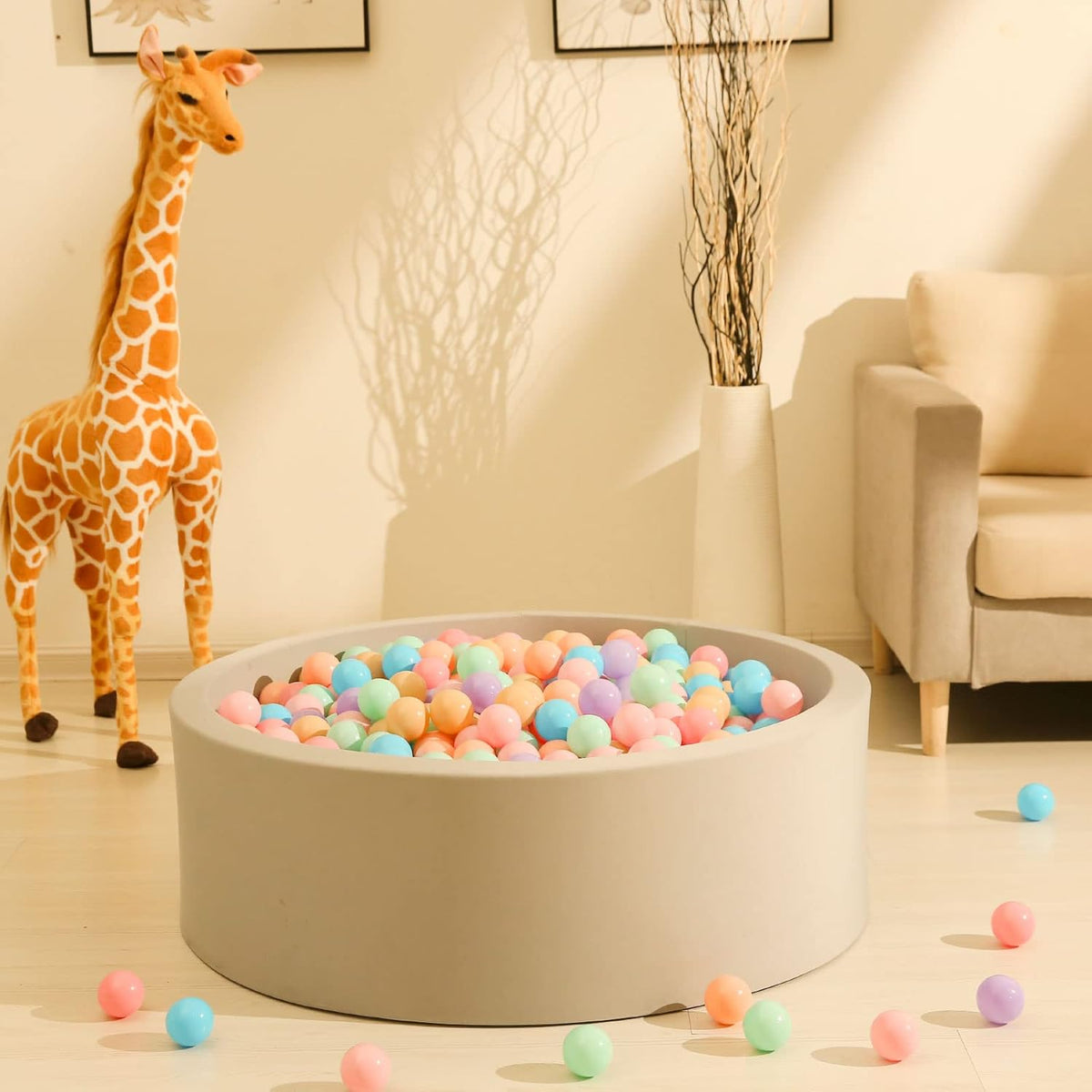 GOGOSO Ball Pits Balls for Toddlers Pack of 50 100 200 Plastics Shape Ball Non-Phthalate Non-BPA