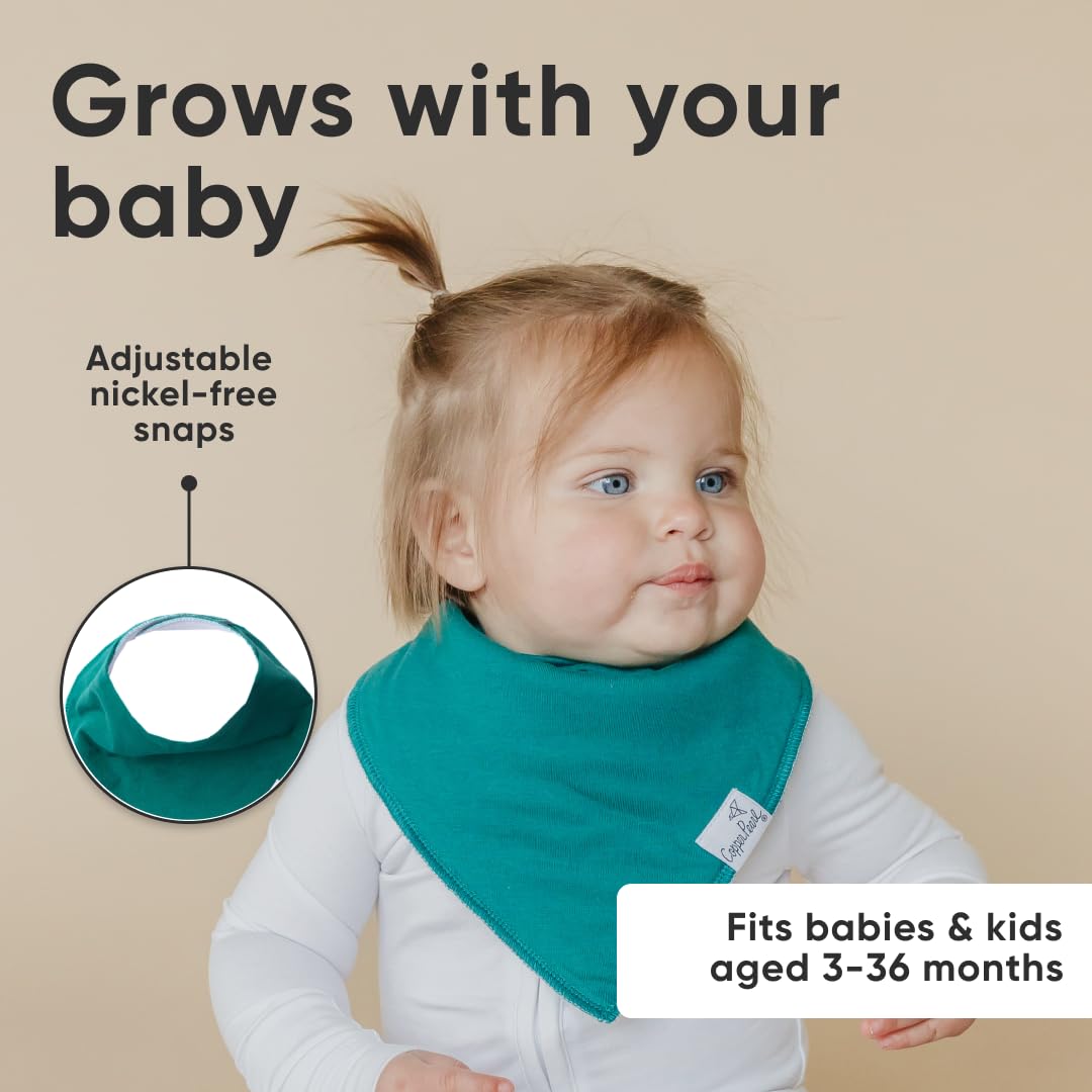Copper Pearl 4 Pack Soft Cotton Baby Bibs for Drooling and Teething, Absorbent Drool Bibs for Baby