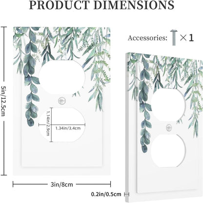 Eucalyptus Leaves Greenery Vine Flowers Simplicity Outlet Covers 1 Gang Duplex Light Switch Cover