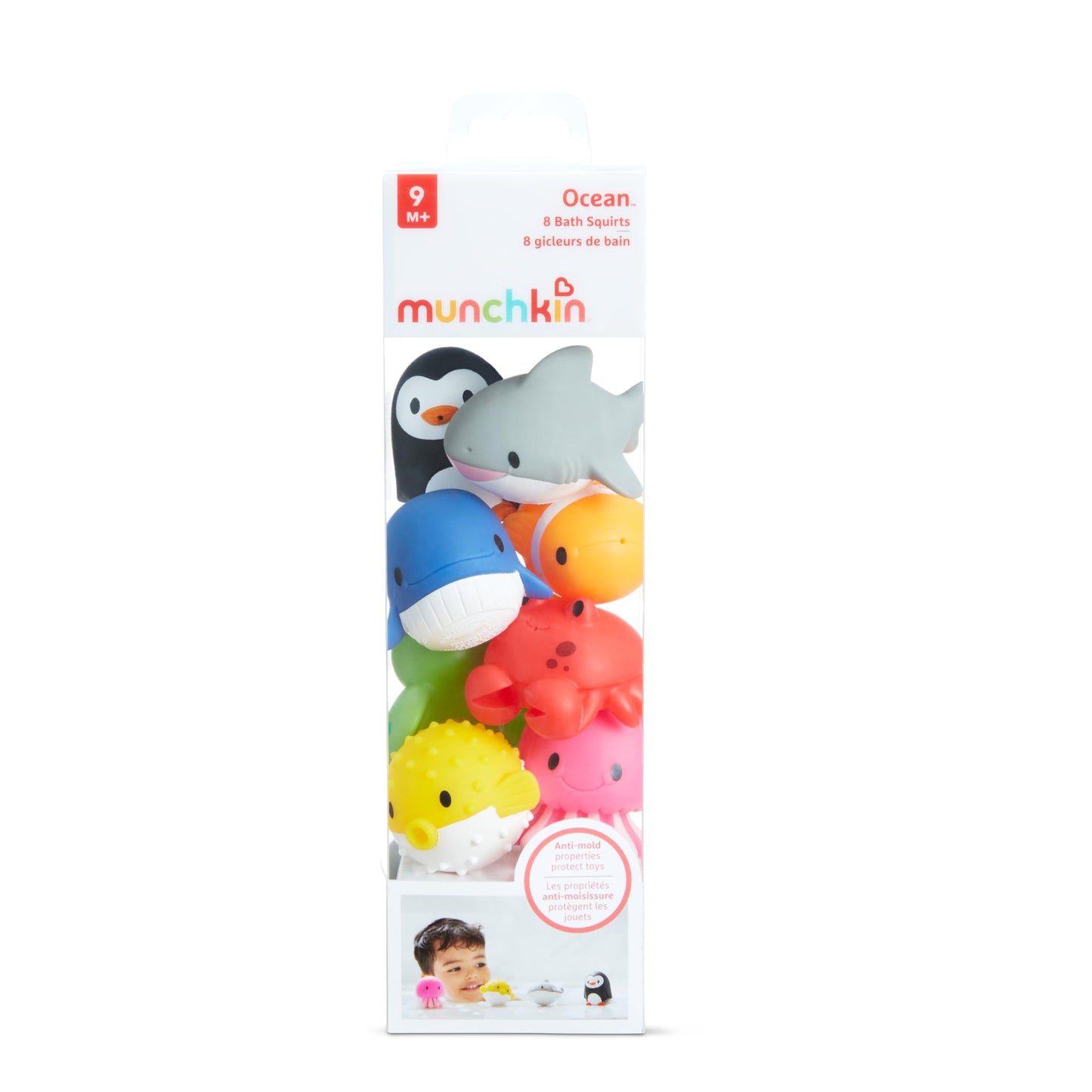 Munchkin Ocean Sea Animal Squirt Bath Toys, 9+ Months, 8 Pack