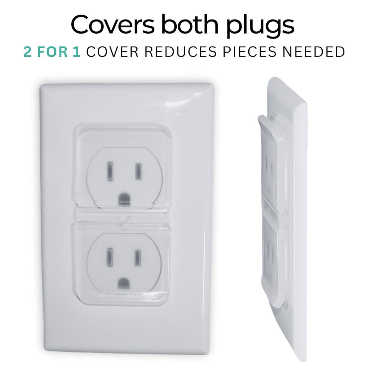 Clear Double Outlet Covers Baby Proofing (10 Pack, 20 Sockets) | Baby Proof Plug Covers for