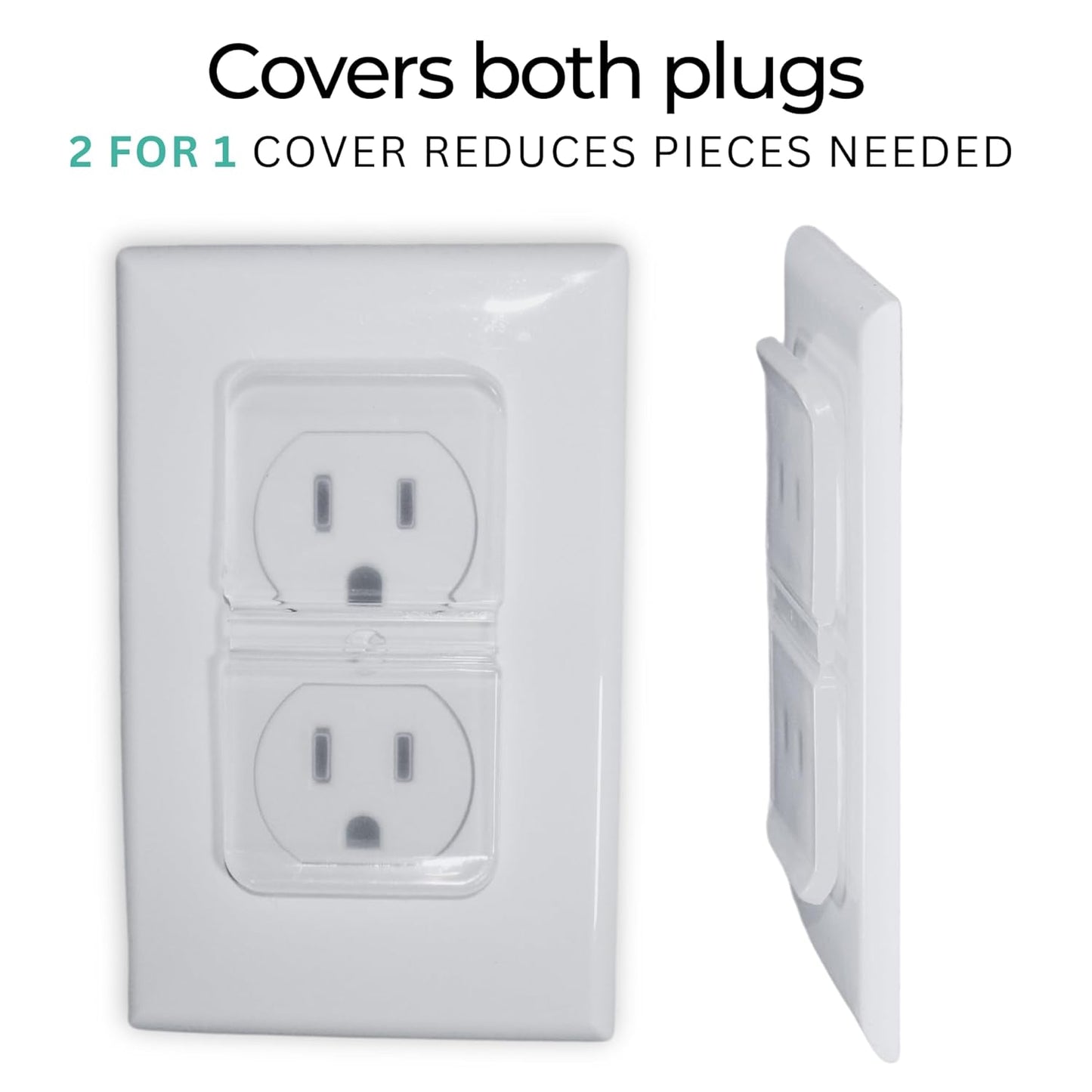 Clear Double Outlet Covers Baby Proofing (20 Pack, 40 Sockets) | Baby Proof Plug Covers for