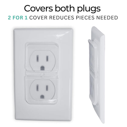 Clear Double Outlet Covers Baby Proofing (20 Pack, 40 Sockets) | Baby Proof Plug Covers for