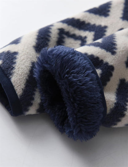 Kids Printed Polar Fleece Jacket Toddler Baby Boys Girls Autumn Winter Warm Sherpa Lining Outerwear
