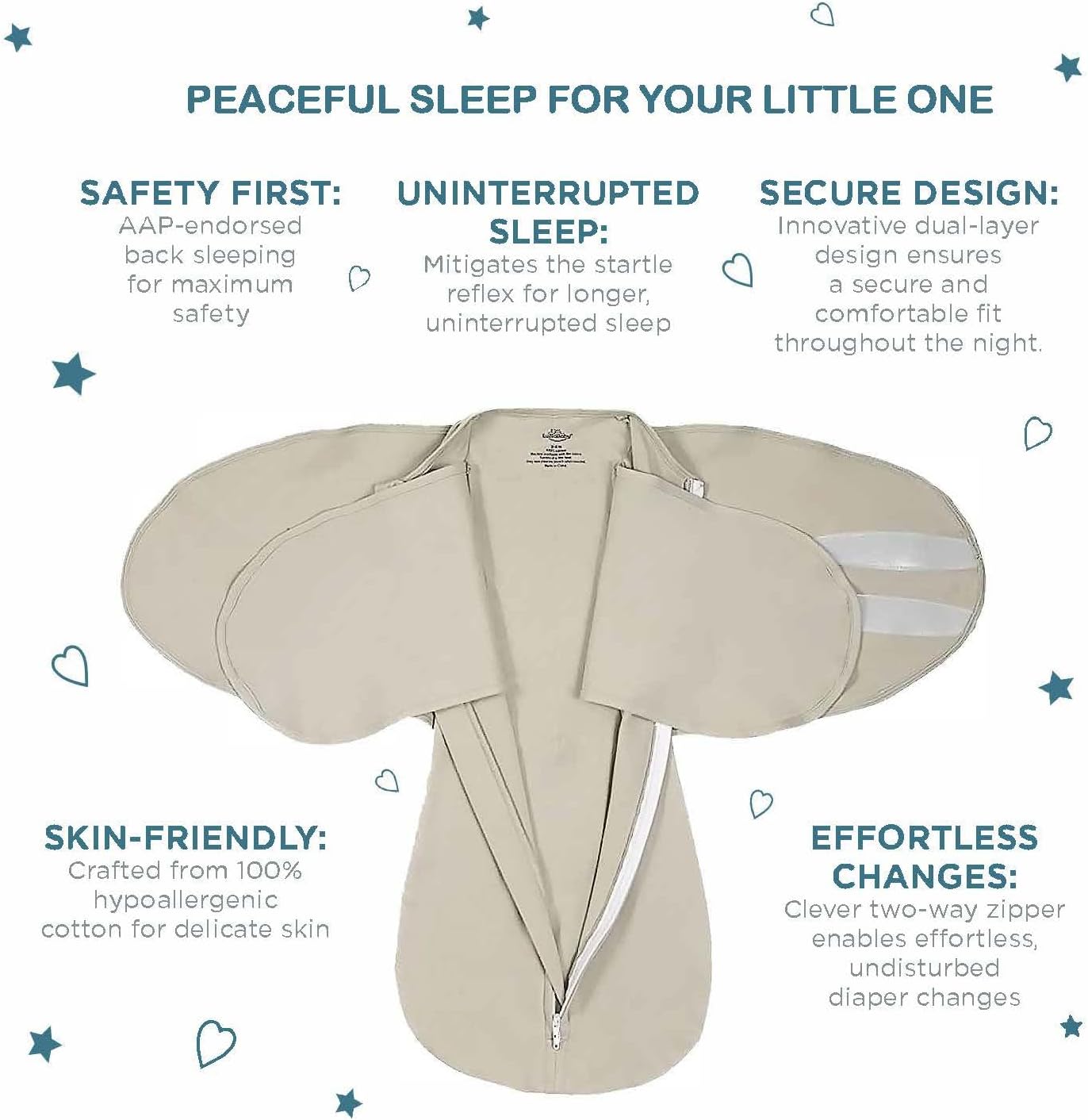 LullaBaby "Double Dream Swaddle: Exclusive Dual Wing Design, Pediatrician-Endorsed, Ultra-Soft