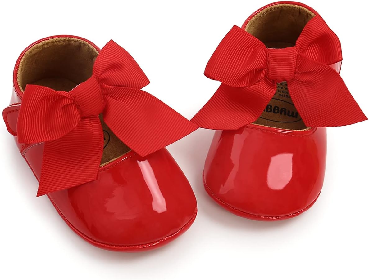 Baby Shoes Mary Jane Flats Non Slip Soft Sole Infant Toddler Sneakers First Walkers Party Christmas