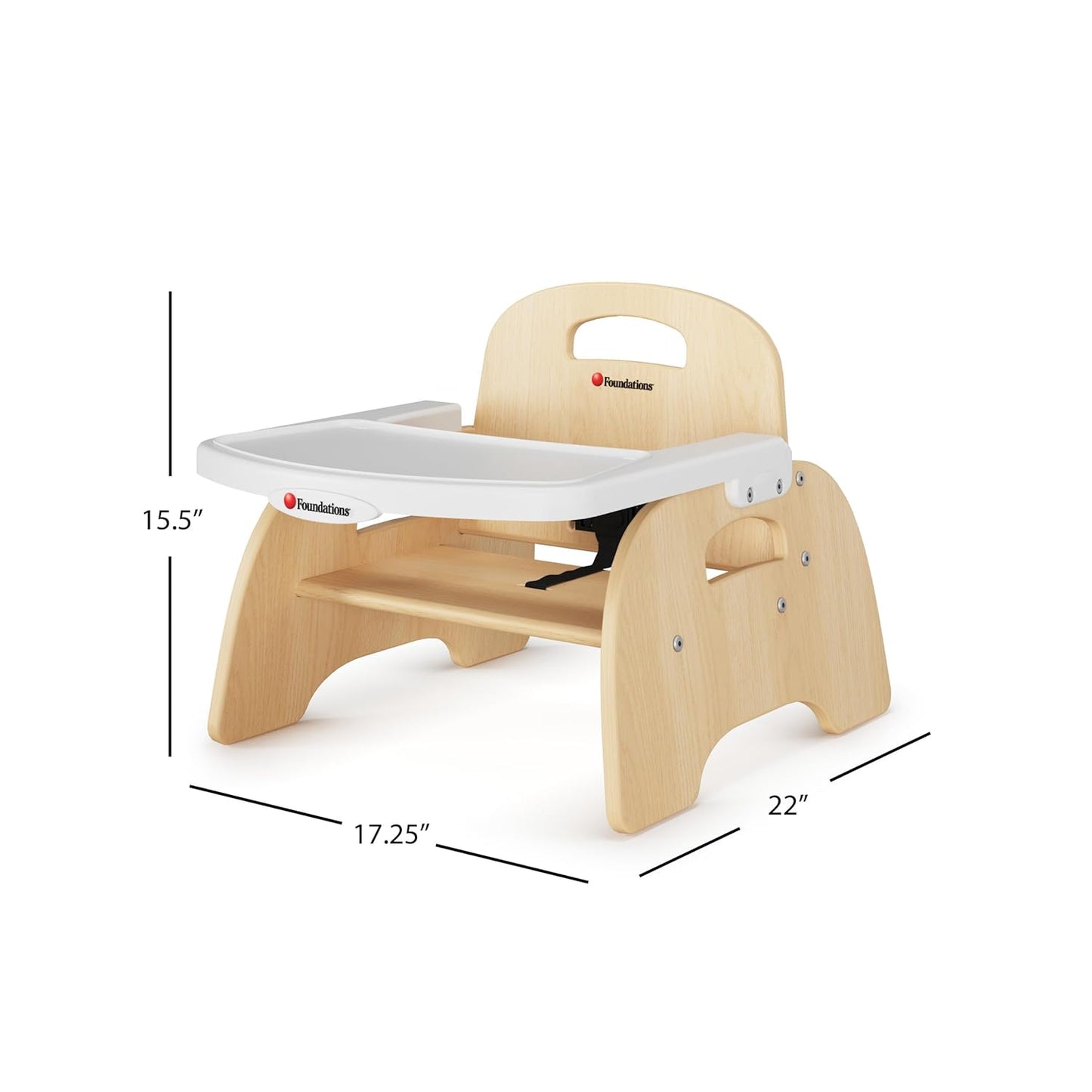 Foundations Easy Serve Low Wood Feeding Chairs Multipack, Adjustable Harness, Removable Dishwasher
