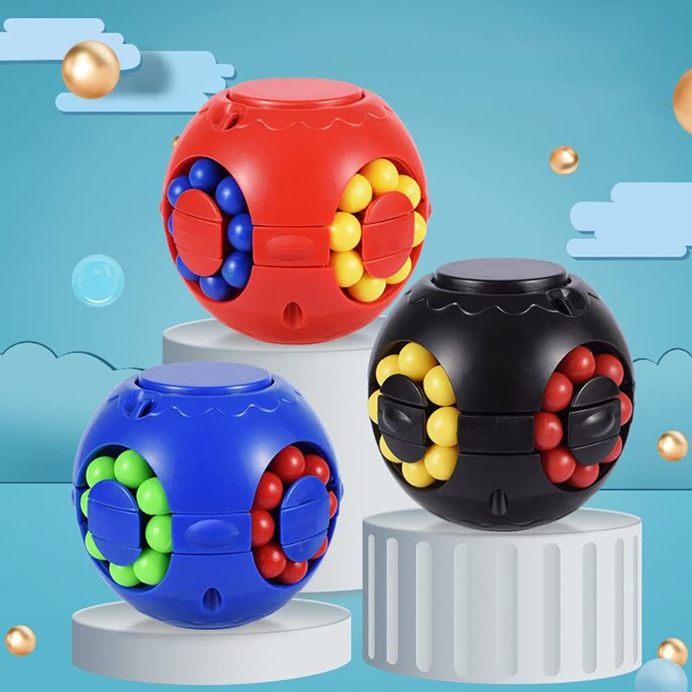 Rotating Bean Magic Cube Fidget Puzzle Toys Anti Stress Ball IQ Games Educational Sensory Easter