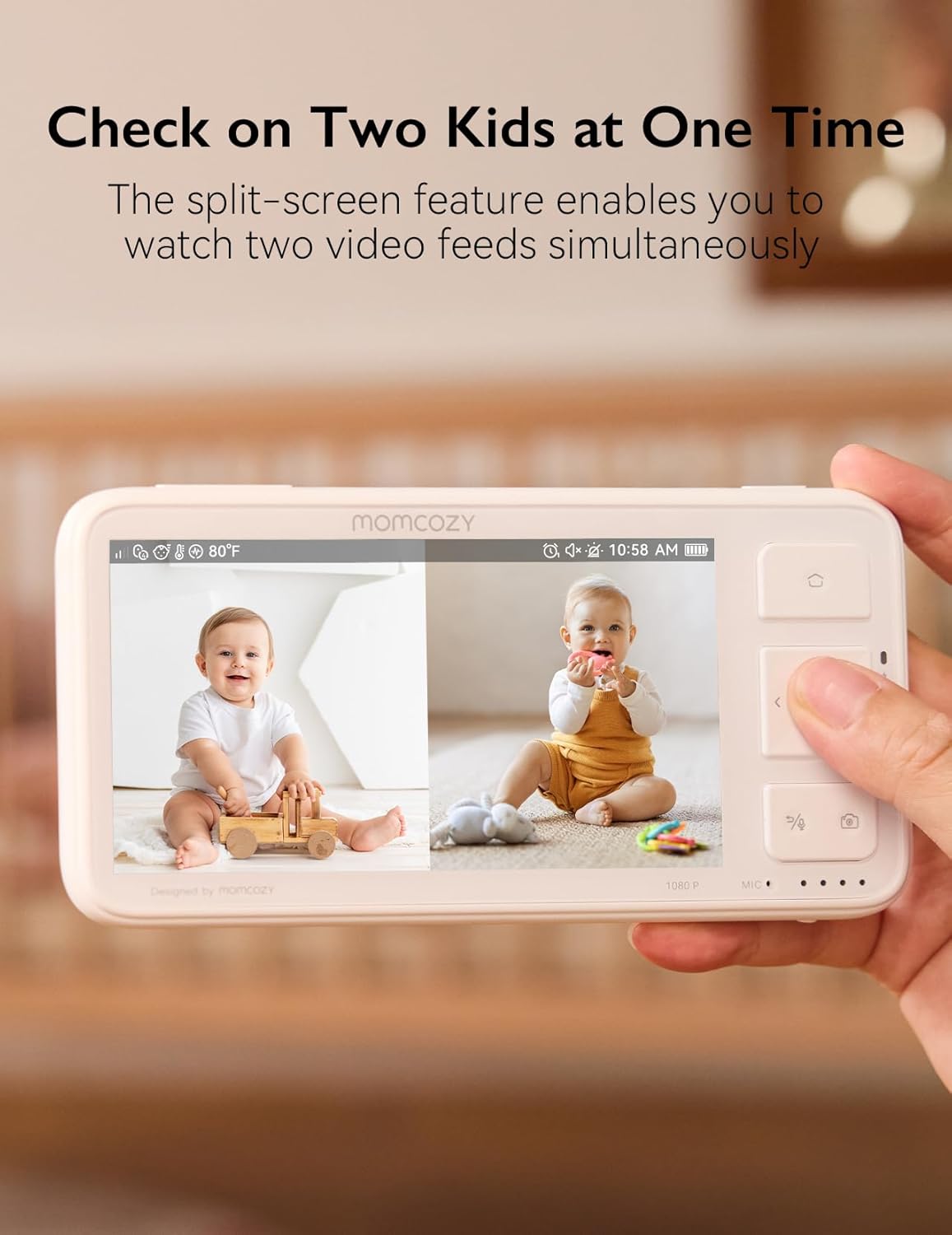 Momcozy Baby Monitor with 2 Cameras 5.5" 1080P Full HD Split Screen Video Baby Monitor with Camera