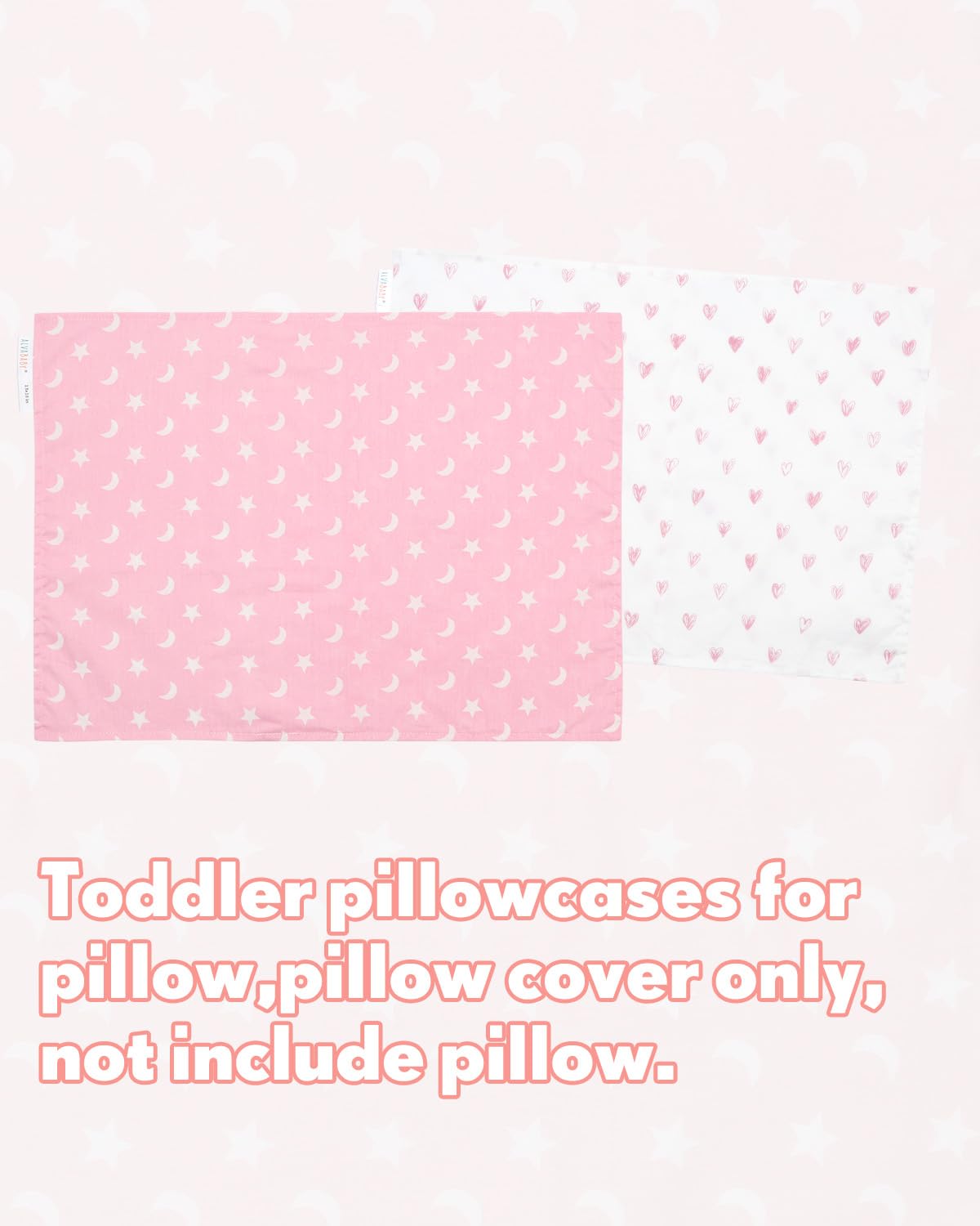 ALVABABY Toddler Pillowcases 2 Pack Organic Cotton Kids Pillow Cover Fit 13"x 18" or 12"x25"