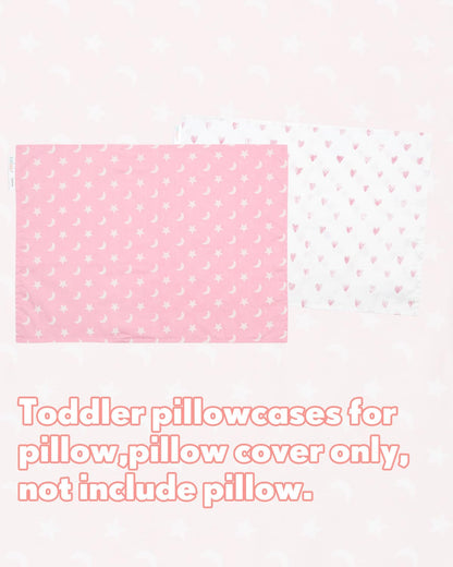 ALVABABY Toddler Pillowcases 2 Pack Organic Cotton Kids Pillow Cover Fit 13"x 18" or 12"x25"