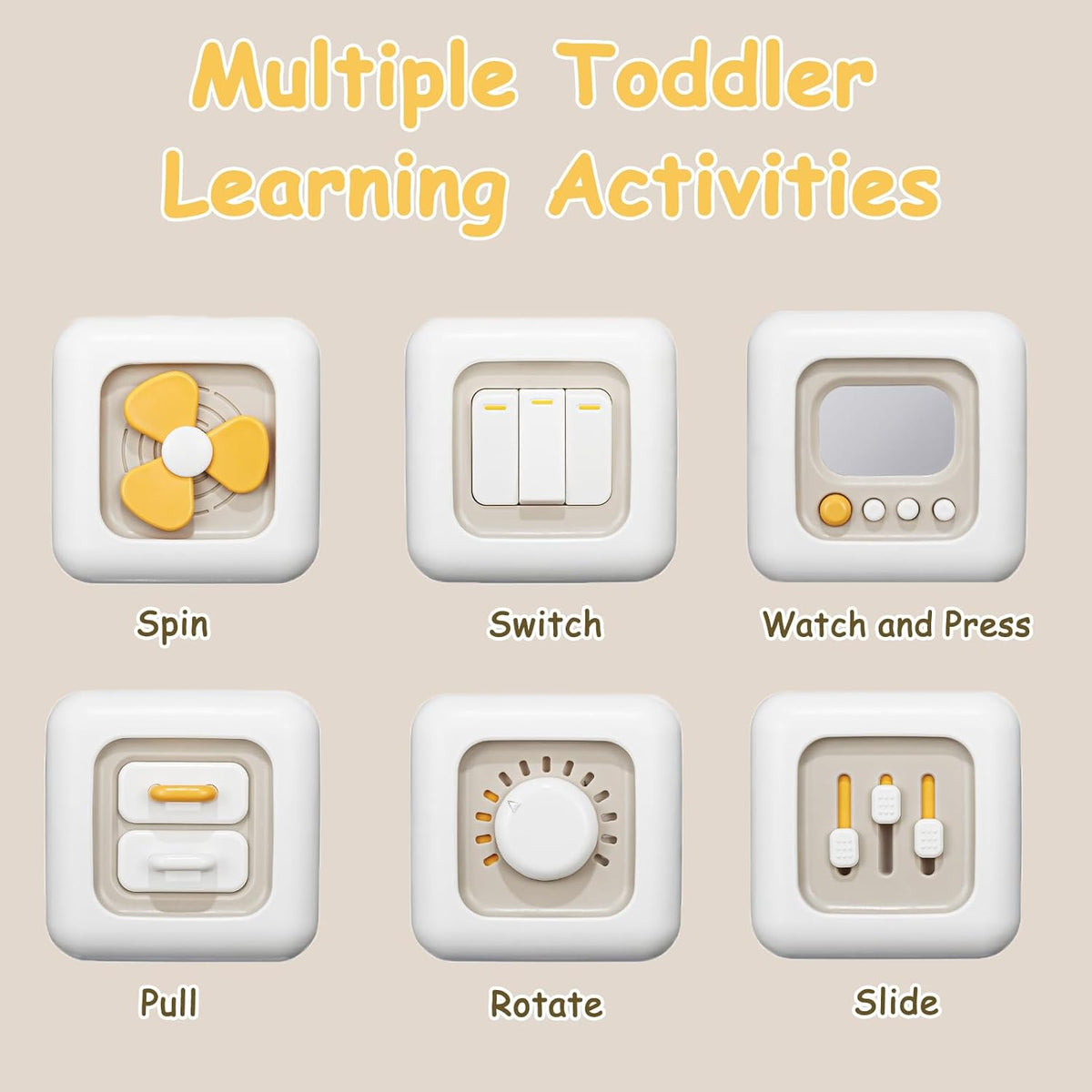 Busy Cube Toys for 1 Year Old Boy, Montessori Toys for 1+ Year Old, Travel Sensory Toys for
