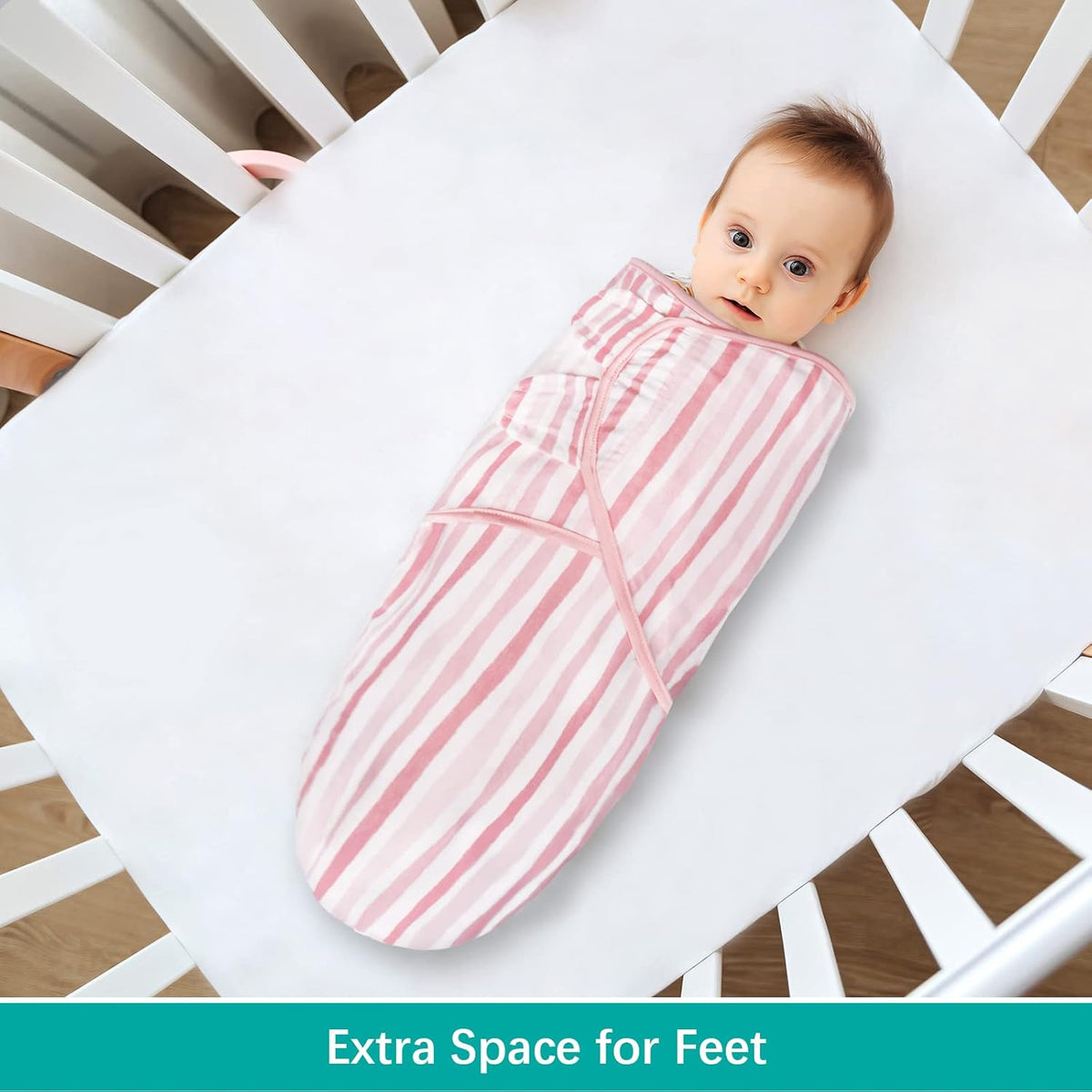 Biloban Baby Swaddle for Girls 0-3 Months, Cotton Blanket, Newborn Essentials, Lovely Pink Print, 4