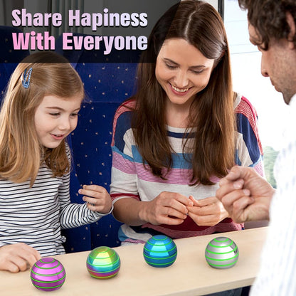 Luminous Desk Spinning Ball Toys for Kids Adults, Metal Optical Illusion Fidget Spinner Kinetic