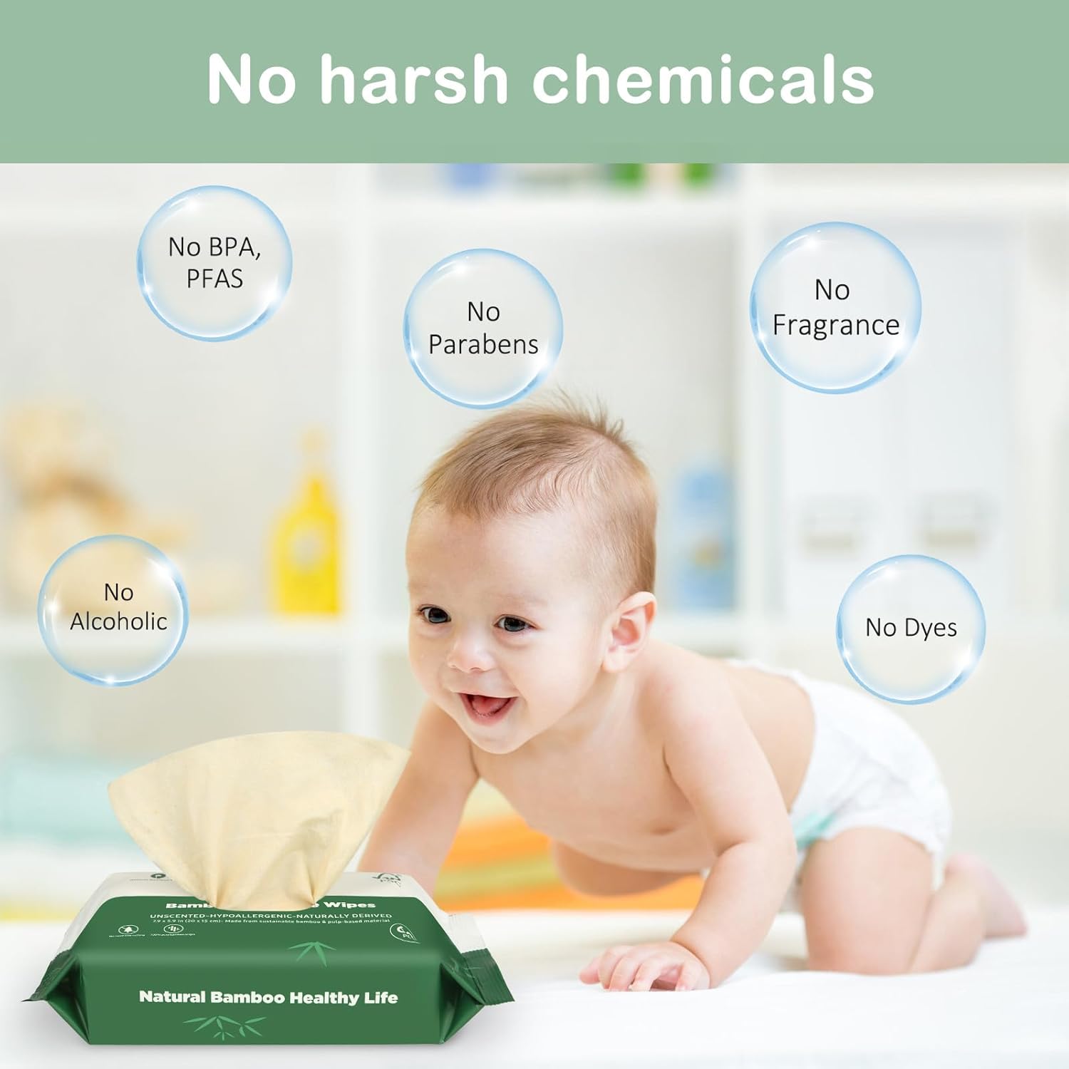 Bamboo Flushable Wipes,Septic Safe,Soft, Soothing Botanicals & Aloe, Unscented,Eco Friendly