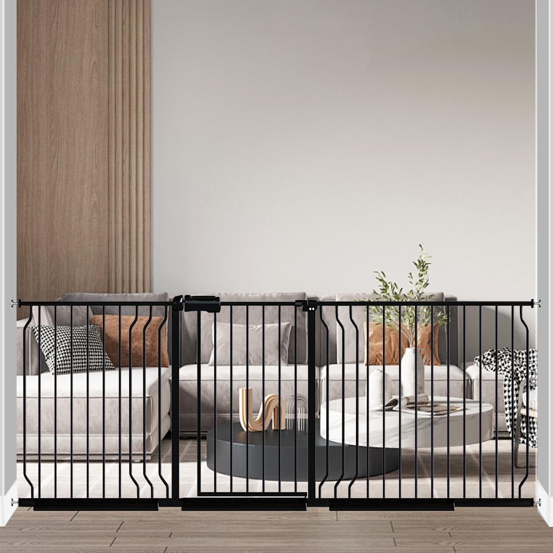 Fairy Baby Extra Wide Baby Gate 81.1-85.8 Inch Wide, Walk Through Pressure Mounted No Drill, Long