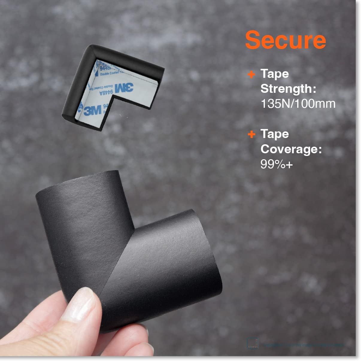 Roving Cove HeftyFit Corner Protector for Baby (8 Large Corners), Heavy-Duty Soft Rubber Foam