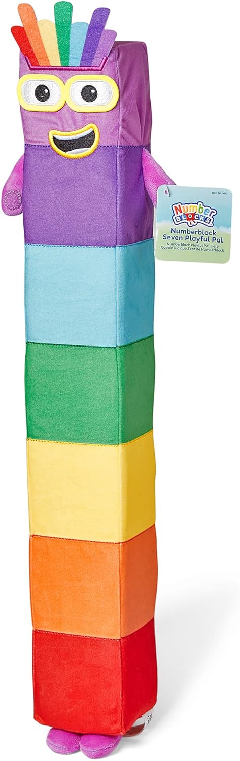 hand2mind Numberblock Seven Playful Pal, Plush Figure Toys, Numbers for Toddlers, Preschool Math