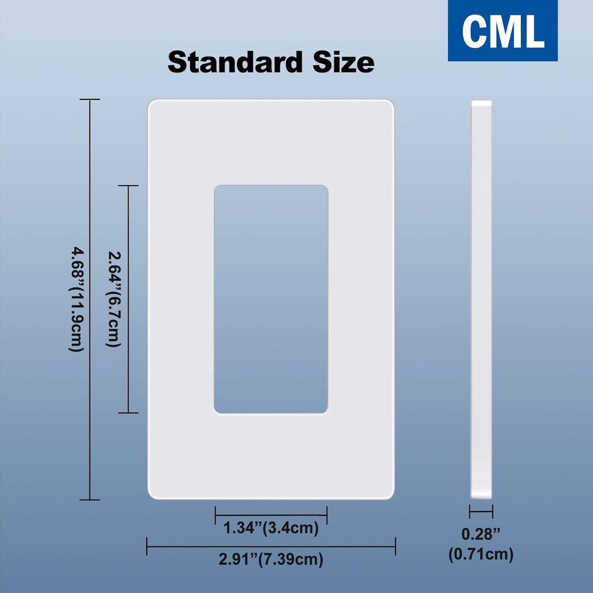 CML Matte White Decorator Screwless Wall Plate, 8 Pack 1-Gang Outlet Covers and Switch Plates