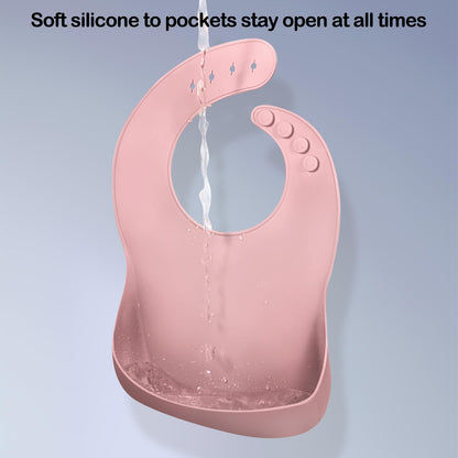 Eascrozn Silicone Bibs for Babies Toddler Set of 3, BPA Free