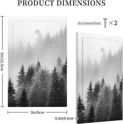 Foggy Forest Natural Scenery Retro Tree Pine Light Switch Cover Plate 1 Gang No Device Blank